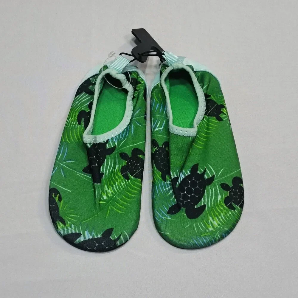 NEW Boys Shoes Water Sport Turtle Print Green Beachwear Baby Toddlers Sz 7/8